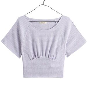 Madewell NWT Shirred Crewneck Crop Top Size L